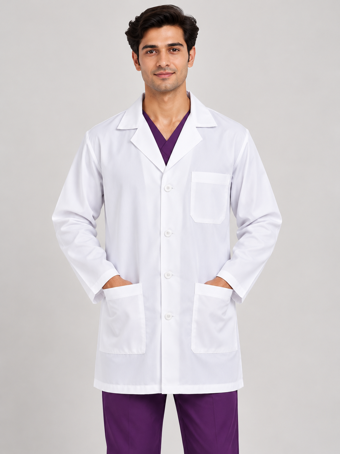 Prestige Men’s Lab Coat Apron – Full Professional Medical Coat